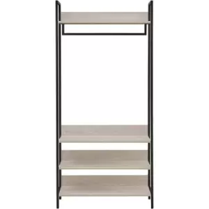 Image of TAD367 - Zahra Bedroom Double Open Wardrobe 4 Shelves Furniture Storage Cupboard Ash Oak