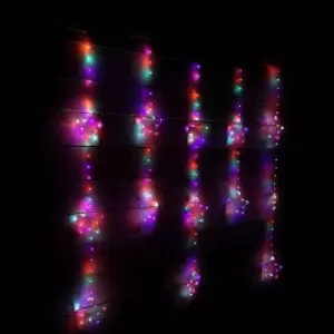 Image of Samuel Alexander - 312 LED 1.3m x 1.2m Premier Christmas Star Curtain Lights in Static Rainbow & Twinkling Orange