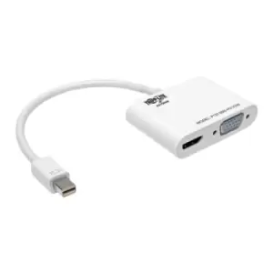 Image of Tripp Lite P137-06N-HV-V2W Keyspan Mini DisplayPort to VGA/HDMI All-in-One Video Converter Adapter 4K 30Hz HDMI DP1.2 White 6-in. (15.24 cm)