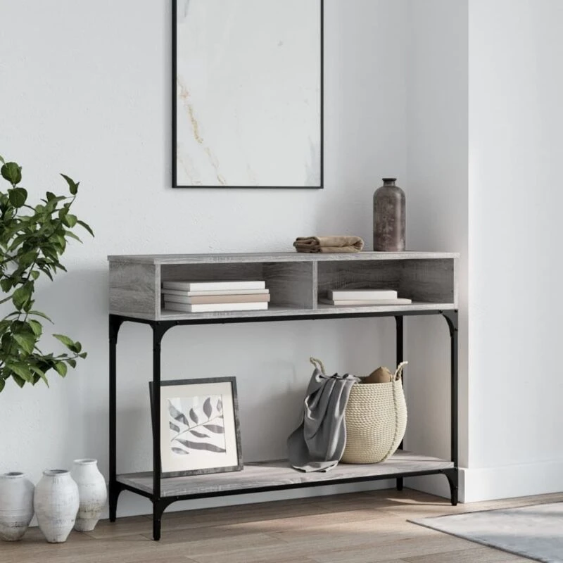 Image of Vidaxl Console Table Grey Sonoma 100X30.5X75cm Engineered Wood, Grey 833391