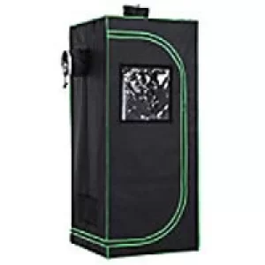 Image of Outsunny Hydroponic Grow Tent Outdoors Waterproof Black, Green 600 mm x 600 mm x 1400 mm