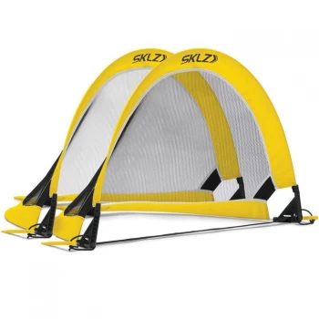 Image of SKLZ Playmaker Soccer Goal Set of Two Pop Up Goals - Yellow/Black