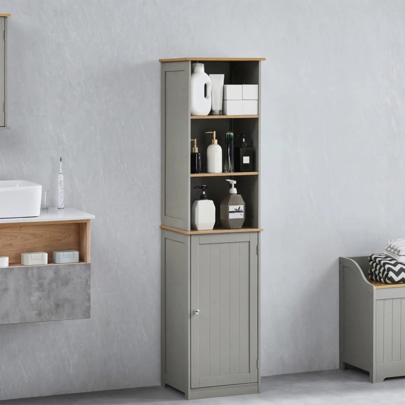 Image of Lassic Bath Vida Priano 1 Door 2 Shelf Tall Cabinet Grey unisex One Size