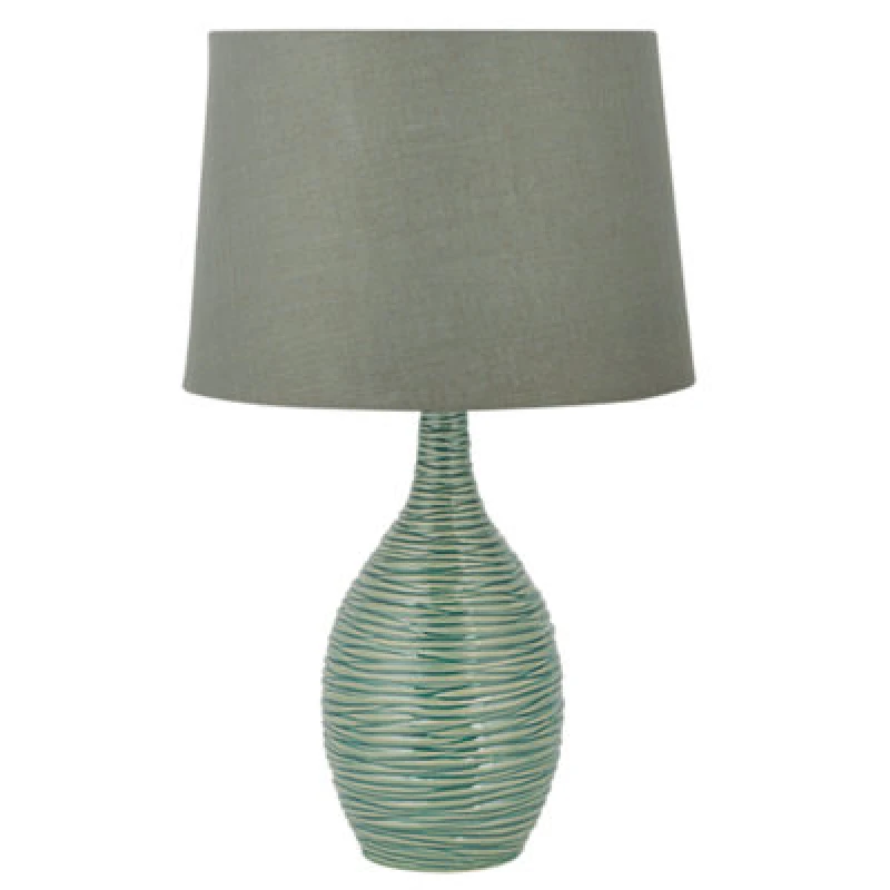 Image of Beliani Table Lamp Atsas Ceramic Dark Green