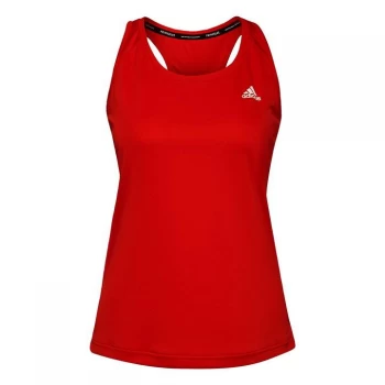 Image of adidas Primeblue Designed 2 Move 3-Stripes Sport Tank Top - Vivid Red / White