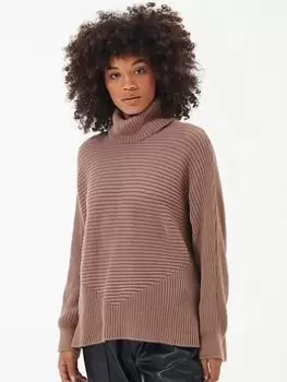 Image of Barbour International Boulevard Knitted Jumper - Brown, Size 16, Women