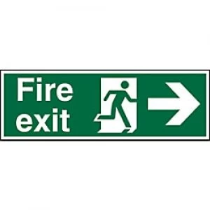 Image of Fire Exit Sign with Right Arrow Vinyl 15 x 45 cm
