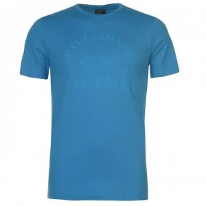 Image of Paul And Shark Yacht Tonal Logo T Shirt - Blue