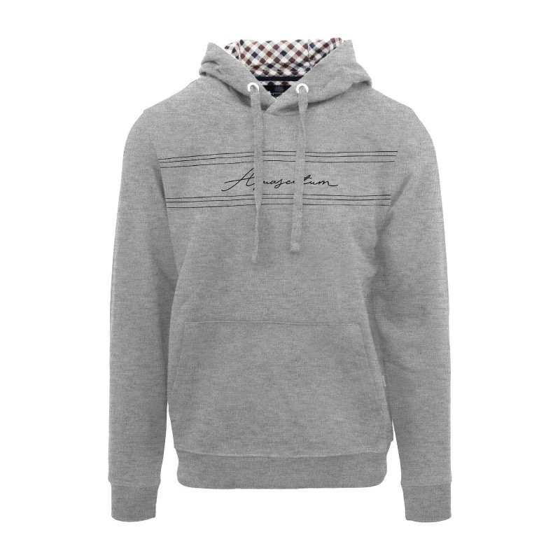 Image of Aquascutum Mens Hdy Sweat Pull Over Hoodie OTH Hoodies Small Grey 53373502350