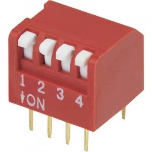 Image of DIP switch Number of pins 4 Piano type TRU COMPONENTS DPR 04