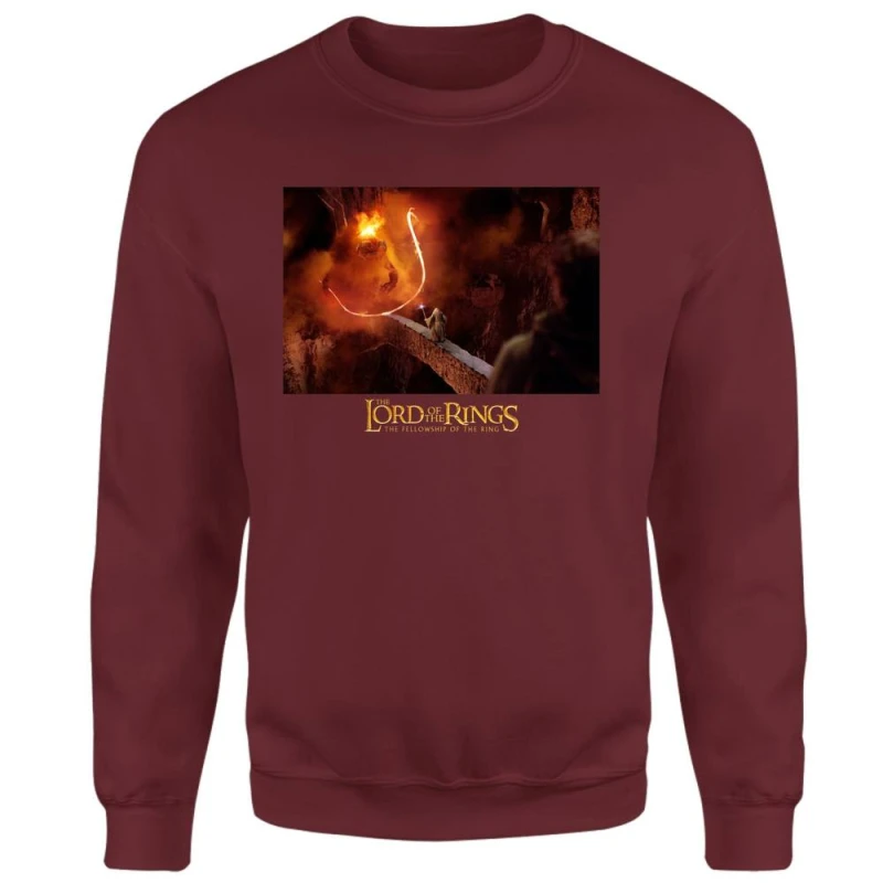 Image of Lord Of The Rings You Shall Not Pass Sweatshirt - Burgundy - L