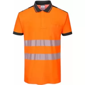 Image of Portwest PW3 Hi-Vis Polo Shirt S/S Orange Large