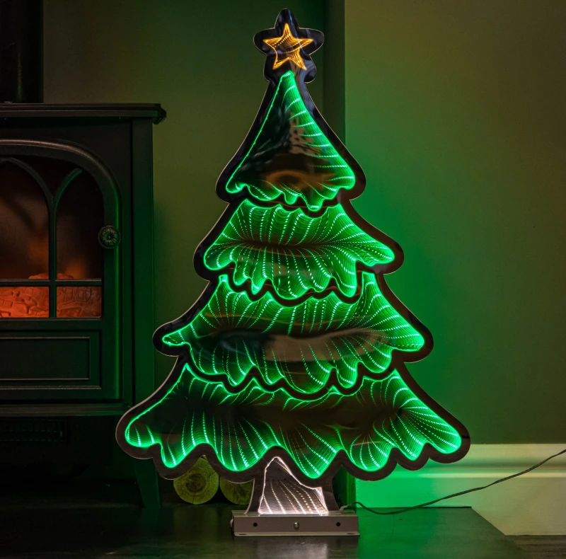 Image of 60cm Infinity Standing Christmas Tree on Metal Base with Green LEDs