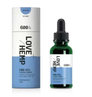 Image of Love Hemp Peppermint 600mg CBD Liquid Oral Oil Drops 30ml