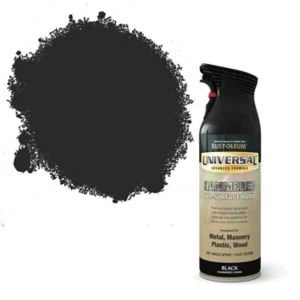 Image of Rust-Oleum Universal Black Hammered effect Multi-surface Spray Paint 400ml