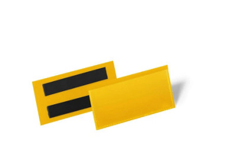 Image of Durable Durable Magnetic Document Pocket 100x38mm Yellow (Pack of 50) 174104 174104