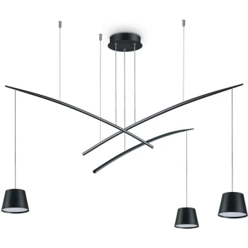 Image of Ideal Lux Fish - LED 3 Light Cluster Ceiling Pendant Black