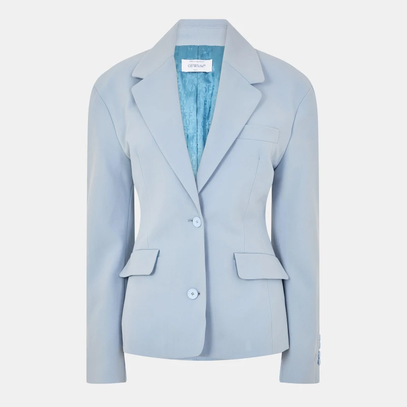 Image of Off White Womens - Tailored Suit Jacket Light Blue female 6 (2XS)
