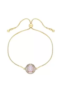 Image of Gold Plated Ivory Cream Halo Toggle Bracelet