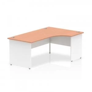 Image of Trexus Desk Crescent Right Hand Panel End 1800x800mm Beech Top White