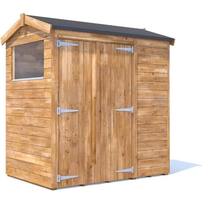 Image of Dunster House Garden Shed 1.8 X 1.2M (6' X 4') 12mm Walls Wooden Outdoor Storage, Apex Roof With Window, Overlord Modular