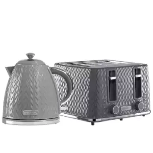 Image of Daewoo SDA2391DS Argyle 1.7L 3KW Jug Kettle & 4 Slice Toaster Set