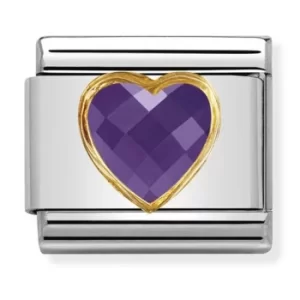 Image of Nomination CLASSIC Gold Purple Heart Charm 030610/001