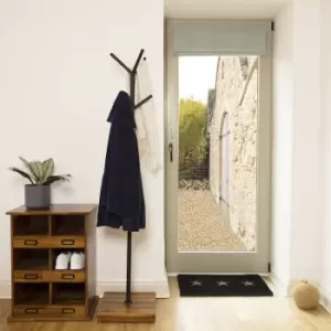 Image of Charnwood Hallway Coat Stand Free Standing Rustic Industrial Style Acacia Wood a - Brown