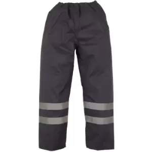Image of Yoko Mens Hi-Vis Waterproof Contractor Over Trousers (M) (Navy Blue) - Navy Blue