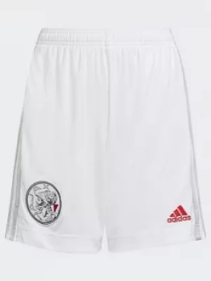 Image of adidas Ajax Amsterdam 21/22 Home Shorts, White/Grey, Size 11-12 Years