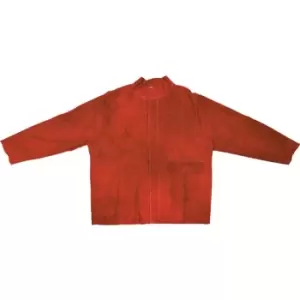Image of Leather Welders Jacket - Red - X/Large