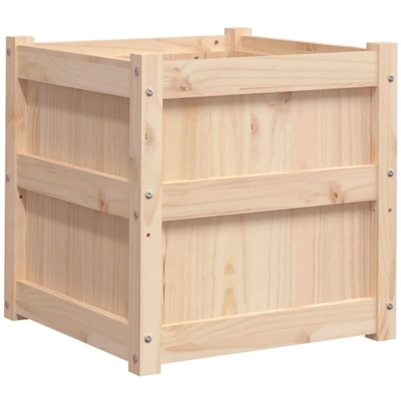 Image of vidaXL Garden Planter 50x50x50cm Solid Wood Pine, Brown 837414