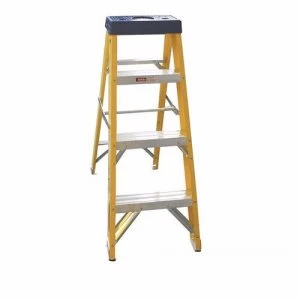 Image of Greenbrook Fiberglass Aluminium Industrial Electricians Extension Folding Ladder - 5 Step