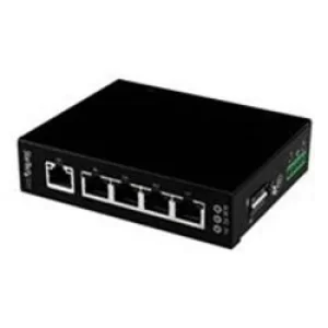 Image of StarTech 5 Port Unmanaged Industrial Gigabit Ethernet Switch Din Rail Wall mountable