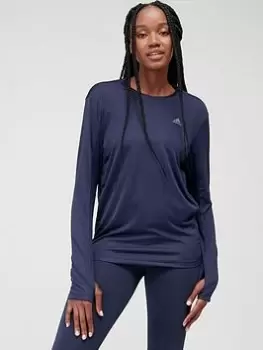 Image of adidas Brand Love Long Sleeve T-Shirt - Navy, Size L, Women