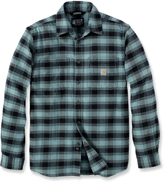 Image of Carhartt Rugged Flex Flannel Plaid Shirt, black-green, Size L