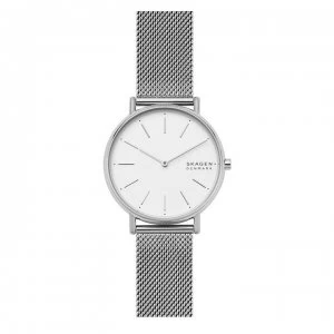 Image of Skagen Signature Silver Mesh Watch - Silver