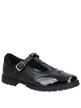 Image of Hush Puppies Maisie T-bar Back To School Shoe - Black, Size 3 Older