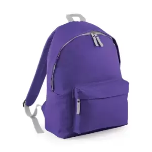 Image of Beechfield Childrens Junior Fashion Backpack Bags / Rucksack / School (One Size) (Purple/ Light Grey)