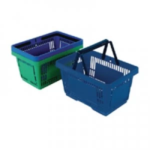 Image of Slingsby Plastic Shopping Basket Pack of 12 Blue 370766