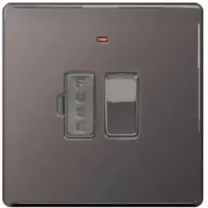 Image of BG Black Nickel 13A Switched Fused Connection Unit with Neon - Black