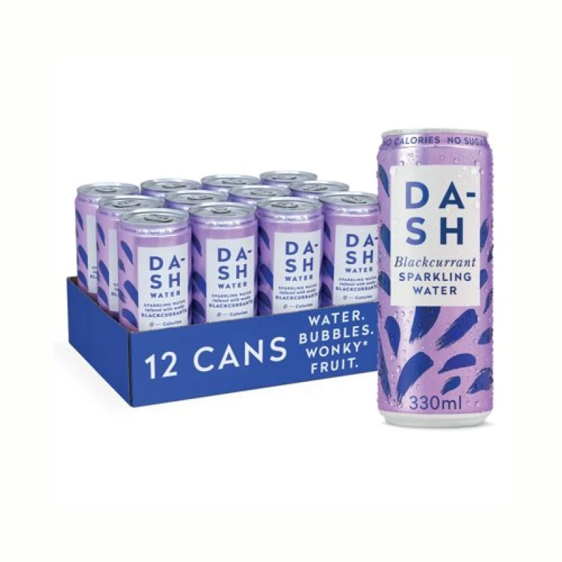 Image of Dash Blackcurrant Sparkling Water 330ml (12 Pack) DBL001