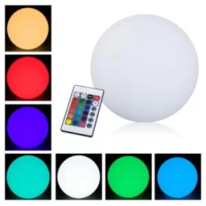Image of HOMCOM 30cm Glowing LED Ball Globe Sphere Floor Lamp 16 RGB Colour Change Rechargeable Battery Remote Control