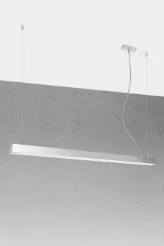 Image of Pinne Integrated LED 145cm Linear Straight Bar Pendant Light Grey 4000K