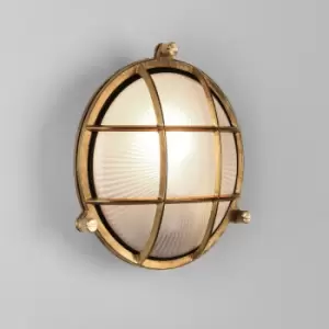 Image of Astro Thurso Outdoor Bulkhead Coastal Wall Light Natural Brass IP44, E27