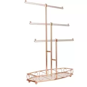 Image of Rose Gold Jewellery Tree Stand M&W - Rose Gold