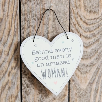 Image of Love Life Heart Plaque - Behind Every Good Man