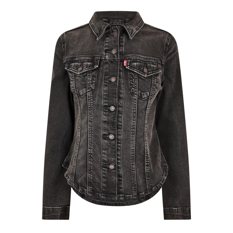 Image of Levis Womens Tailored Tracker Slim Fit Denim Jacket Born Leader female 8 (XS)