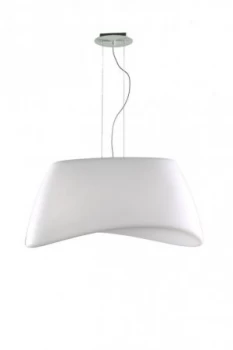 Image of Ceiling Pendant 2 Light E27 Oval Outdoor IP44, Matt White, Opal White