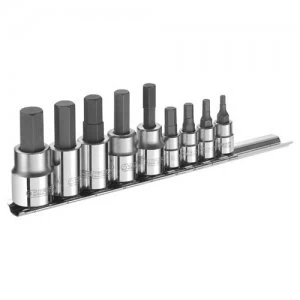 Image of Expert by Facom 9 Piece 1/4" and 3/8" Drive Hex Socket Bit Set Metric Combination